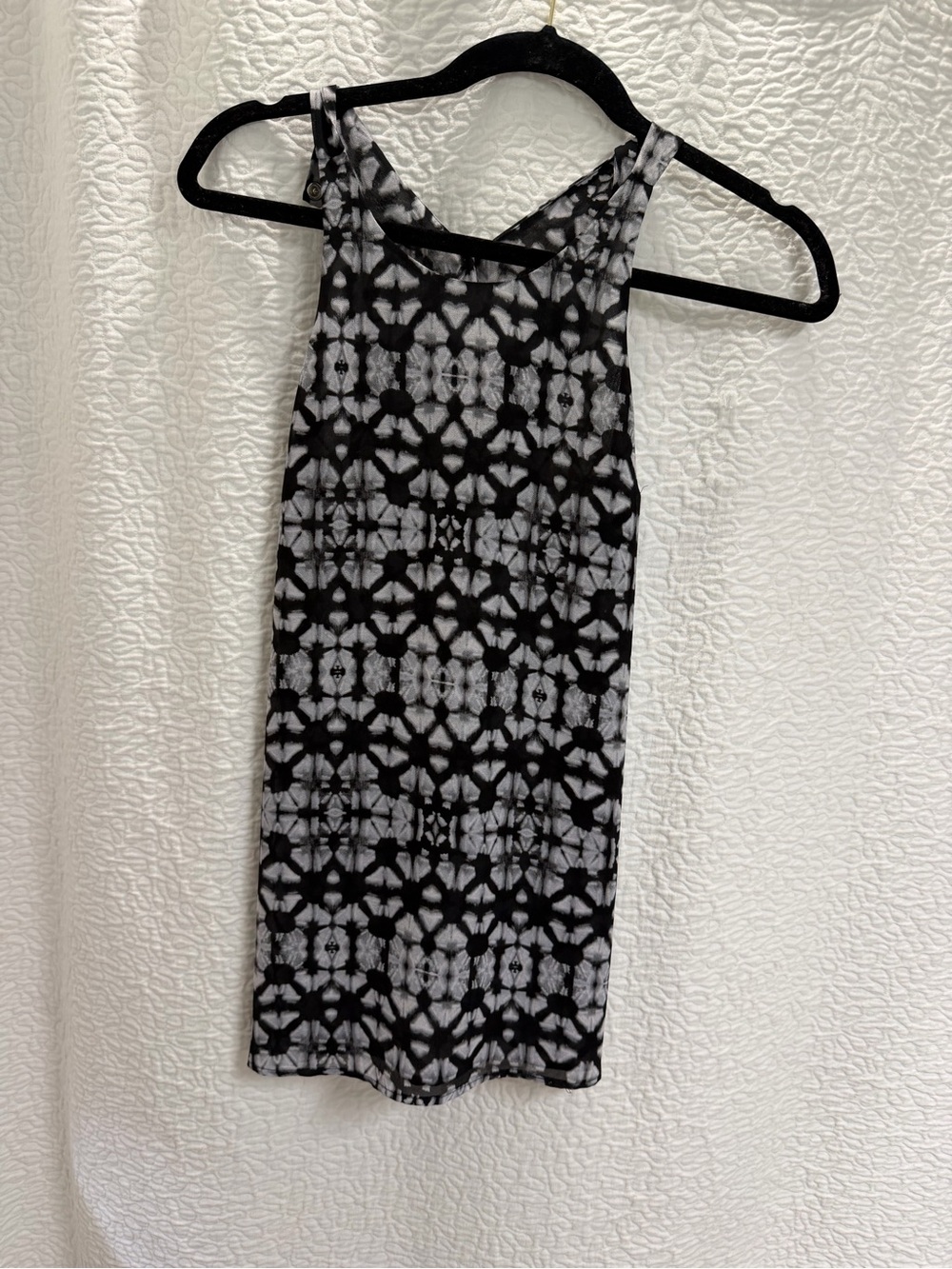 Sanctuary Black and Gray Tie-Dye Sleeveless Tank